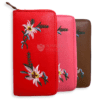 BILLETERA CON FLORES BORDADAS M576