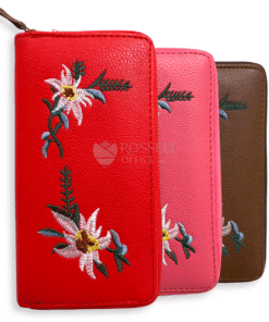 BILLETERA CON FLORES BORDADAS M576