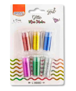 GLITER BRW SOUL MINI SHAKER BLISTER 6COL GLL0700