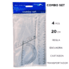 ESTUCHE GEOMETRICO BLANCO 20CM PEQ ML-110
