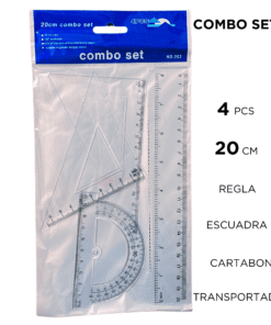 ESTUCHE GEOMETRICO BLANCO 20CM PEQ ML-110