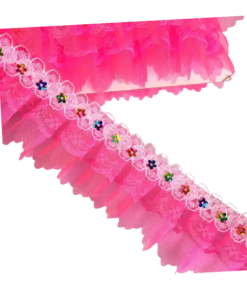 ENCAJE FRUNCIDO 4.5CM ROLLO 13mt